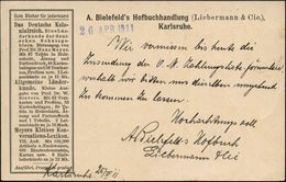 KARLSRUHE/ *(BADEN)2/ K 1911 (25.4.) 1K-Gitter Auf Inl.-P 5 Pf. Germania + Rs. Reklame-Zudruck: Das Deutsche Kolonialrei - Altri & Non Classificati