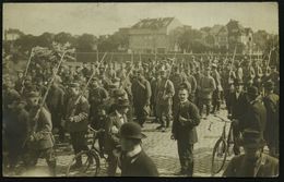 MINDEN/ *(WESTF.) 1/ A 1914 (21.9.) 1K-Gitter Auf Individueller Foto-Ak.: Einmarsch Französ. Kriegsgefangener Unter Bewa - WO1