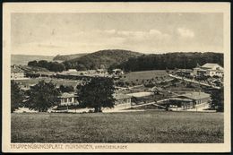 MÜNSINGEN (WÜRTT.) ÜBUNGSPLATZ 1915 (7.3.) 1K = Hauspostamt Truppenübungsplatz Auf S/w.-Foto-Ak.: .. BARACKENLAGER * HS: - WO1