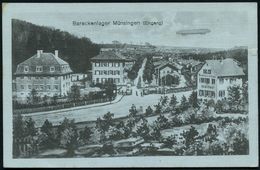 MÜNSINGEN (WÜRTT.)/ ÜBUNGSPLATZ 1915 (30.7.) 1K = Hauspostamt Truppenübungsplatz Auf Monochromer Feldpost-Foto-Ak.: Bara - Guerre Mondiale (Première)