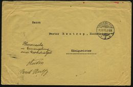 SIEGBURG/ *f* 1915 (15.10.) 1K-Gitter + Hs. Vermekr: "Heeressache In Ermangelung Eines Dienstsiegels" , Rs. Viol. Ra.4:  - Guerre Mondiale (Première)