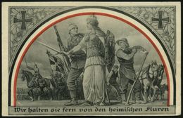 DEUTSCHES REICH 1915 (30.11.) Patriot. Künstler-Propaganda-Ak.: Reserve-Infanterie-Regiment Nr. 210 = Germania Führt Tru - Prima Guerra Mondiale