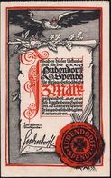 DEUTSCHES REICH 1917 Spendenquittung "3 Mark Ludendorff=Spende" Für Kriegsbeschädigte (Adler, Siegel) Rs. Unterschrift - - Guerre Mondiale (Première)