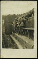 DEUTSCHES REICH 1917 (26.8.) Individuelle S/w.-Foto-Ak.: Soldaten Mit Stahlhelmen, Gasmasken Im Schützengraben, Uffz. Mi - Guerre Mondiale (Première)