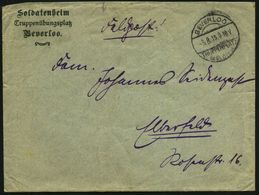 DT.BES.BELGIEN 1915 (5.8.) 1K-Steg: BEVERLOO/TRUPPENPLATZ/(BELGIEN) Auf Vordr.-Bf.: Soldatenheim Truppenübungsplatz Beve - Guerre Mondiale (Première)