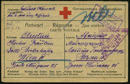 RUSSLAND /  ÖSTERREICH 1917 (Feb.) Rotkreuz-Vordr-Kt. (Antwort) Aus Sibirischem Lager Beresovka (Transbaikal), Russ. Zen - Guerre Mondiale (Première)
