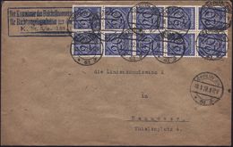 BERLIN SW/ *61g 1922 (18.1.) 1K-Steg Auf 10er-Block 20 Pf. Dienst + Bl. Ra.3: Der Kommissar D. Reichsfinanzministeriums  - WO1