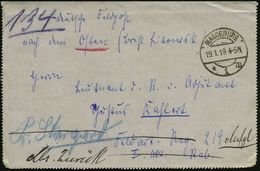 MAGDEBURG/ *1m 1919 (19.1.) 1K-Brücke + Hs. Vermerk "Zurück", Feldpost-Faltbf. Mit Inhalt An Feldart. Regt. Nr. 219 In D - Sonstige & Ohne Zuordnung