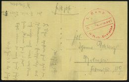 Wilhelmshaven 1919 (17.3.) Roter 1K-Briefstempel: 5. Komp./II. Matr.(osen)-Division + Hs. Abs. "II. Mtr. Divs. 5. Com. W - Autres & Non Classés
