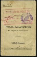 Annen 1924 (15.7.) Orig. Personal-Ausweiskarte "Nur Gültig Für Das Besetzte Gebiet" (Klappkt.) Mit Foto + Viol. Dienst2K - Autres & Non Classés
