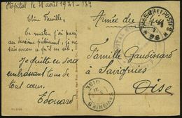 Bonn 1921 (1.9.) Feldpost-1K: TRESOR ET POSTES/* 96 * = Französ. Feldpostamt Bonn + Viol. 2K-HdN: HOPITAL MILITAIRE/Sect - Sonstige & Ohne Zuordnung