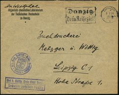 DANZIG 1934 (9.8.) MWSt: DANZIG/5/Danzig/Dein Reiseziel + Viol.Ra2: FdA Freie Stadt Danzig/Techn.Hochschule Danzig + HdN - Autres & Non Classés