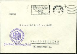 SAARBRÜCKEN 2/ Deutsch Ist/ Die Saar... 1935 (27.5.) MWSt + 6 Wellen = Saar-Hymne (mit Notenzeile) + Viol. 1L: FdAR + 1K - Sonstige & Ohne Zuordnung