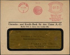 BERLIN NW/ 7/ GARKREBO/ Garantie-u./ Kredit-Bank/ Für Den Osten AG. 1928 (19.7.) Seltener AFS = Garantiebank Für Osteuro - Other & Unclassified