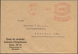 BERLIN SW/ 68/ Bank Für Deutsche/ Industrie-Obligationen 1931 (28.11.) AFS , Klar Gest. Firmen-Bf. (Dü.E-1Am) - Spielzeu - Altri & Non Classificati