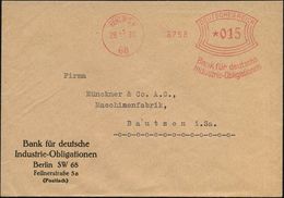 BERLIN SW/ 68/ Bank Für Deutsche/ Industrie-Obligationen 1931 (28.11.) AFS , Klar Gest. Firmen-Bf. (Dü.E-1Am) - Spielzeu - Otros & Sin Clasificación