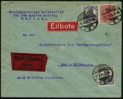 Korbach 1919 (6.3.) 1K-Gitter: CORBACH/*2*  Auf Germania-Frankatur 40 Pf. + Abs.: Deutschnationale Volkspartei Für Den B - Andere & Zonder Classificatie