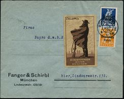 MÜNCHEN 12/ *f 1920 (11.8.) 2K Auf Bayern Abschied 10 Pf. U. 30 Pf. + Seltene Werbe-Vignette: EINWOHNER/WEHR MÜNCHEN (We - Altri & Non Classificati