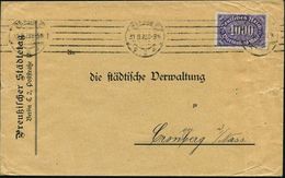 Berlin C 2 1923 (31.8.) Dienst-Vordr.Bf.: Preußischer Städtetag, EF 4000 Mk. Ziffer , Klar Gest. Fernbf. (Mi.255 EF = Po - Andere & Zonder Classificatie