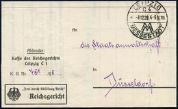 LEIPZIG/ C 4/ *m/ MM/ MESSESTADT 1928 (8.12.) HWSt Auf Dienst-Falt-Bf.: Kasse Des Reichsgerichts.. "Frei Durch Ablösung  - Other & Unclassified