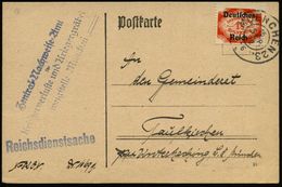 MUENCHEN 23 1922 (16.9.) Bayer. 2K Auf EF  1 1/2 Mk. Dienst "Bayern Abschied" + Bl. 4L: Zentral-Nachweise-Amt/für/ Krieg - Otros & Sin Clasificación