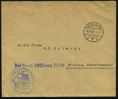 BERLIN NW/ *7ii 1927 (8.9.) 1K-Steg + Blauer 1L: Frei Durch Ablösung Reich + 1K: DEUTSCHE BOTSCHAFT IN LODON (Weimarer A - Sonstige & Ohne Zuordnung