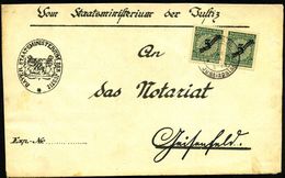 MÜNCHEN 35/ */ * A/ */  J U S T I Z P A L A S T 1924 (6.3.) 2K Auf Paar 5 Pf. Dienst "Korbdeckel" Auf Dienst-Bf.: Vom St - Altri & Non Classificati