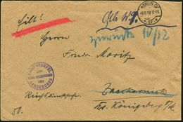 BERLIN O/ *17a 1919 (9.12.) 1K-Brücke + Viol.HdN: KRIEGS-BEKLEIDUNGSAMT/DES/GARDEKORPS , Rs. Abs.-4L, Portofreie Eilige  - Other & Unclassified