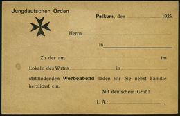 Pelkum 1925 Amtl. Inl.-P 5 Pf. Adler, Grün + Rs. Zudruck: Jungdeutscher Orden = Antibolschewistisch, Antisemitisch, Trot - Sonstige & Ohne Zuordnung