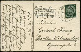 COTTBUS 1/ M/ Kinderreichtum-/ Eine Deutsche/ Schicksalsfrage! 1937 (27.3.) Seltener MWSt, Text Sütterlin! , Klar Gest.  - Autres & Non Classés