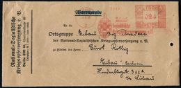 BERLIN C/ 2/ National-/ Sozialistische/ Kriegsopferversorgung E.V. 1935 (9.9.) AFS 024 Pf. = NSKOV-Emblem Mit Hakenkreuz - Autres & Non Classés