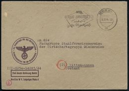 BERLIN NW 7/ Mn/ NUR GENAUE ANSCHRIFT/ Sichert/ Gute Überkunft 1944 (11.11.) MWSt Auf Dienst-Bf.: FdAR/ Der Beauftragte  - Altri & Non Classificati
