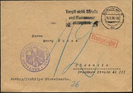 BERLIN NW 7/ Mc/ Vergiß Nicht Straße/ U.Hausnummer.. 1936 (14.2.) MWSt + Viol. 1K-HdN: DEUTSCHE BOTSCHAFT IN MOSKAU (noc - Andere & Zonder Classificatie