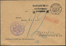 BERLIN NW 7/ Mc/ Vergiß Nicht Straße/ U.Hausnummer.. 1936 (14.2.) MWSt + Viol. 1K-HdN: DEUTSCHE BOTSCHAFT IN MOSKAU (noc - Other & Unclassified