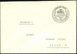 FRANKFURT (MAIN)/ 6.WHW-REICHS-STRASSENSAMMLUNG.. 1940 (31.3.) SSt (KdF-Logo) Klar Gest Feldpost-Bf., Seltene Verwendung - Sonstige & Ohne Zuordnung