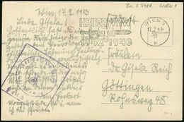 WIEN 1/ E/ KRIEGS-WHW.. 1943 (17.2.) Seltener MWSt = WHW-Logo (u. Schwert) + Viol.HdN: Res. Laz.(arett) XI A Wien, Feldp - Autres & Non Classés