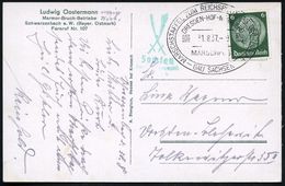 DRESDEN-HOF-NÜRNBERG/ MARSCHPOST/ MARSCHSTAFFEL ZUM REICHSPARTEITAG DER NSDAP.. 1937 (31.8.) SSt + Amtl. Grüner HdN: Sac - Other & Unclassified