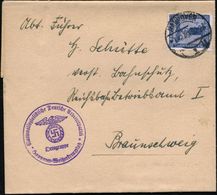 HANNOVER 1 1939 (1.12.) 1K-Brücke Auf EF Parteidienst 4 Pf. + Viol.HdN: NSDAP/Ortsgruppe/..Weißenkreuzplatz , Dekorat. Z - Andere & Zonder Classificatie