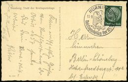 NÜRNBERG/ W/ Reichsparteitag Der NSDAP 1937 (13.9.) SSt (NS-Adler) Klar Gest. S/w.-Bedarfs-Ak.: Nürnberg Stadt Der Reich - Autres & Non Classés