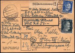 BERLIN-/ LICHTENBERG/ H 1944 (9.10.) 1K-Brücke Auf Hitler 20 Pf. U. 50 Pf. , Hs. Abs. SS-Unterscharführer.. "Z.S. Lg. C. - Sonstige & Ohne Zuordnung