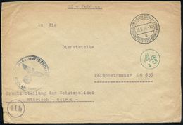 BÖHMEN & MÄHREN 1944 (16.6.) 2K-Steg: MÄHRISCH OSTRAU/a/DDP BÖHMEN-MÄHREN + Schw.-blauer 1K-HdN: SS-Polizei-Regiment/ Er - Autres & Non Classés