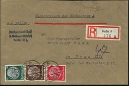 BERLIN W/ 9/ P 1940 (13.12.) 1K-Brücke 2x Auf Dreifarben-Frankatur 10 Pf., 12 Pf. U. 50 Pf. Hindenburg + RZ: Berlin 9/x  - Altri & Non Classificati