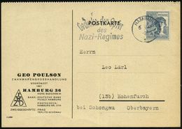 HAMBURG/ 1/ Gedenke Der Opfer/ Des/ Nazi-Regimes 1947 (6.9.) Seltener MaWSt. Auf Firmen-Karte (Bo.S 453 A , Nur 1 Monat  - Autres & Non Classés