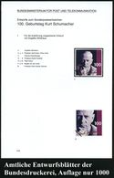 B.R.D. 1995 (Aug.) 100 Pf. "100. Geburtstag Kurt Schumacher", 13 Verschied. Color-Alternativ-Entwürfe D. Bundesdruckerei - Altri & Non Classificati