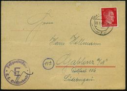 ORANIENBURG/ F 1945 (3.1.) 2K-Steg + Viol.Zensur-HdN: Postzensurstelle/E./ K. L. Sachsenhausen  KZ-Faltbf Mit Lagerordnu - Altri & Non Classificati