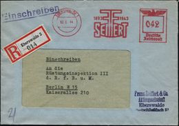 EBERSWALDE 1/ 1893 1943/ SEIFFERT 1944 (10.6.) Seltener Jubil.-AFS 042 + RZ: Eberswalde 2 + Viol. Abs.-4L, Fern-R-Bf. (D - Sonstige & Ohne Zuordnung