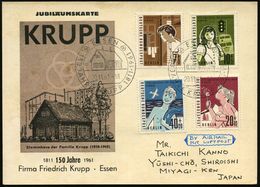 ESSEN/ 150 JAHRE KRUPP 1811-1961 1961 (20.11.) SSt = Krupp-Stammhaus , 2x Auf Jubil.-Sonderkarte (schwach Fleckig) Klar  - Andere & Zonder Classificatie