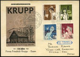 ESSEN/ 150 JAHRE KRUPP 1811-1961 1961 (20.11.) SSt = Krupp-Stammhaus , 2x Auf Jubil.-Sonderkarte (schwach Fleckig) Klar  - Otros & Sin Clasificación