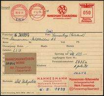 FINNENTROP (SAUERLAND)/ MW/ MANNESMANN-STAHLBLECHBAU/ AG 1939 (2.3.) AFS 050 Pf. Francotyp-Archiv-muster "Reichsadler" ( - Autres & Non Classés