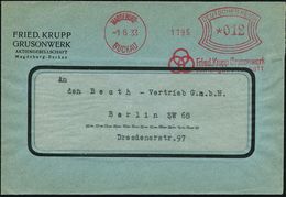 MAGDEBURG-/ BUCKAU/ Fried.Krupp Grusonwerk/ AG 1933 (1.8.) AFS (Firmen-Logo: 3 Ringe) Firmen-Bf. = Herstellung Von Stahl - Autres & Non Classés